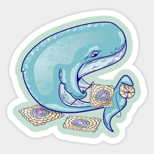 Whale crocheting Sticker